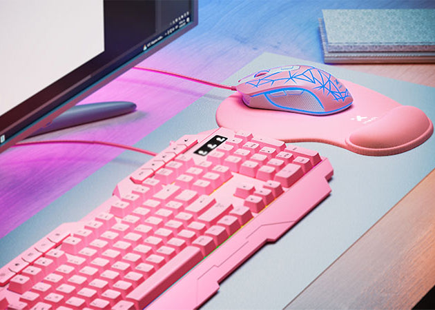 Alfombrilla de Ratón Gaming con Reposamuñecas Rosada Xtech Skadi – XTA-530
