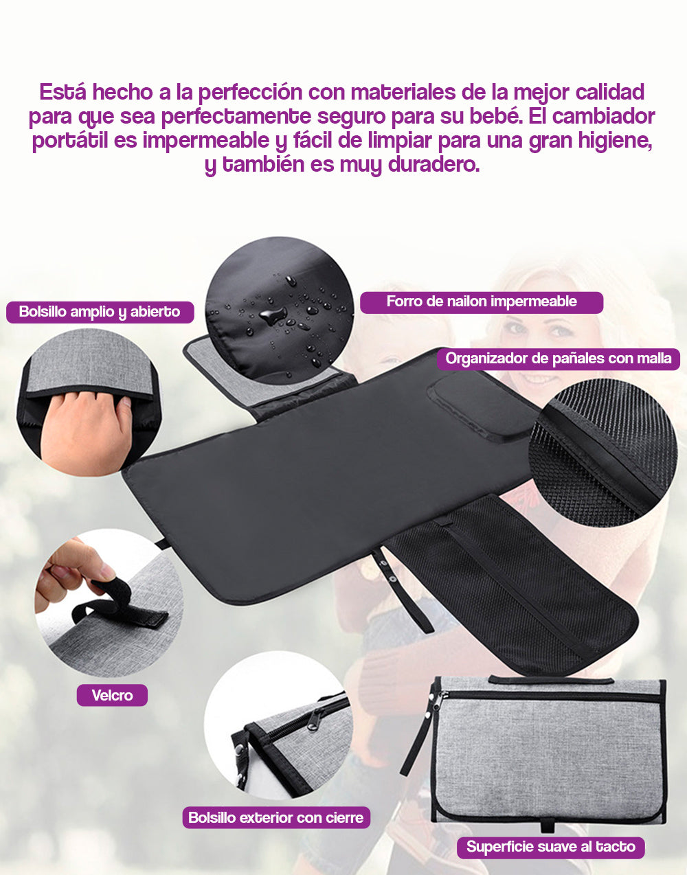 Cambiadro de pañales portátil