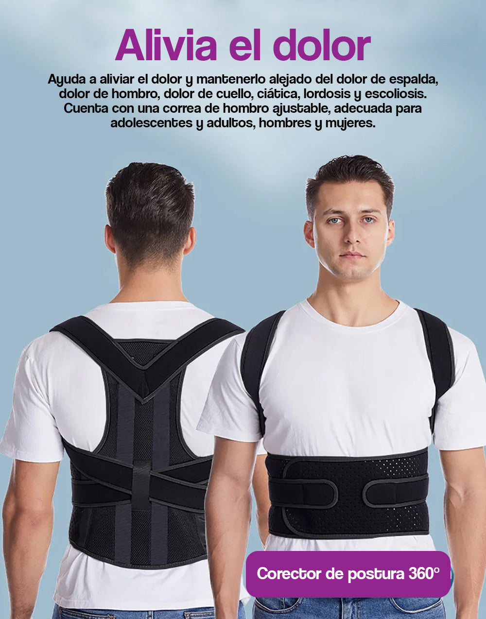 Corrector de postura ajustable