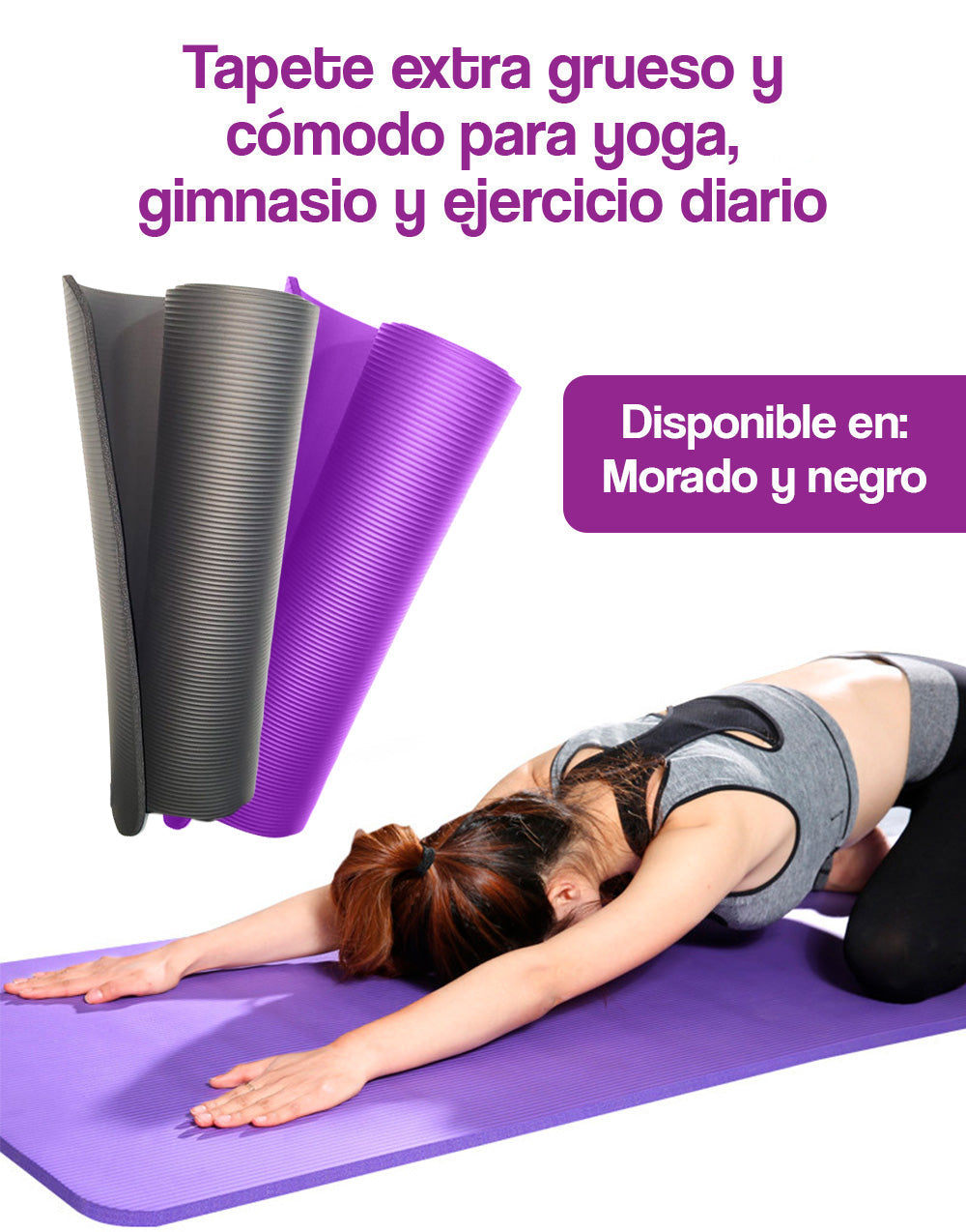 Colchoneta para ejercicios de yoga 185*80*1 cm
