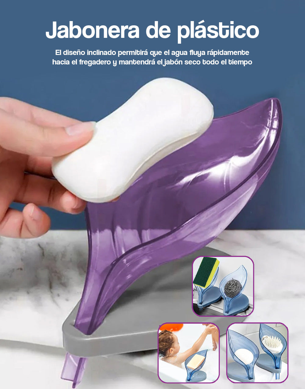 Jabonera de plástico en forma de hoja