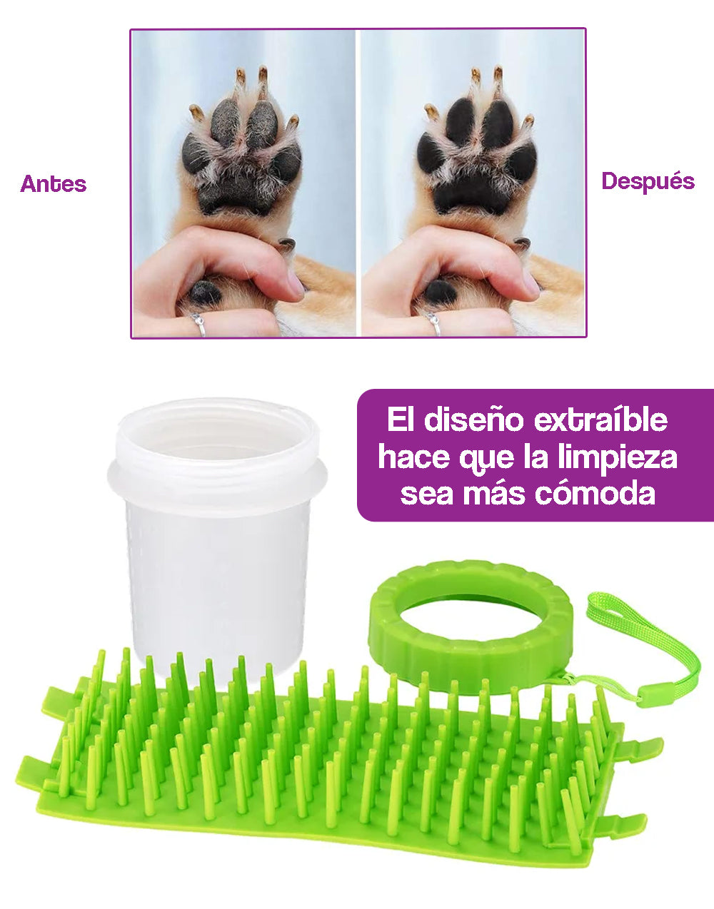 Limpiador de patas para perros