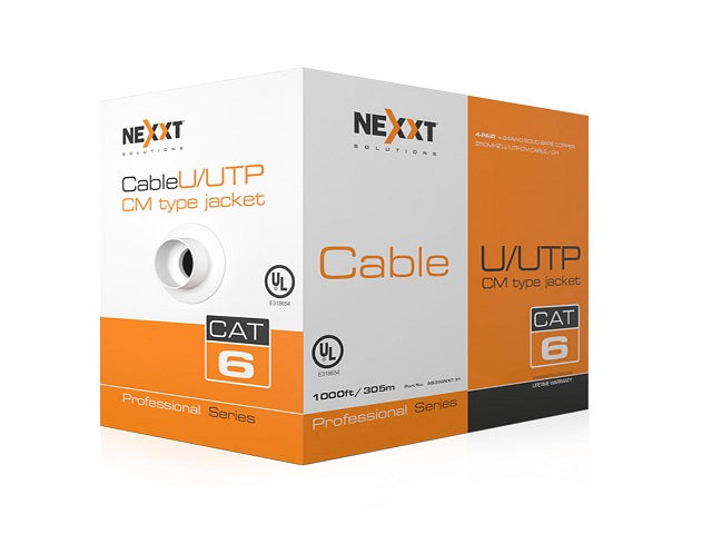 Cable UTP Cat6 4P 24AWG CM 305m Gris Nexxt Professional