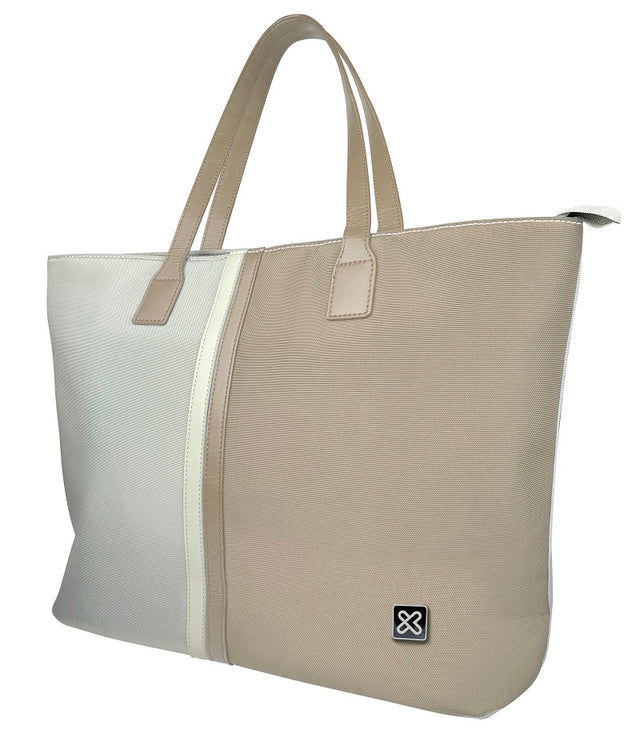Bolso de Mano para Laptop Capri Klip Xtreme 15.6" Poliéster 1200D Beige/Blanco para Damas