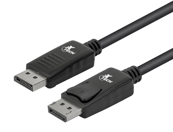 Cable DisplayPort Macho a Macho 1.8m con Bloqueo Xtech Negro