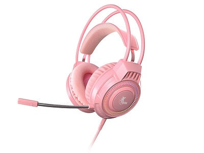 Auriculares Gaming Cableados Khione 3.5mm+USB Rosados Xtech XTH-564