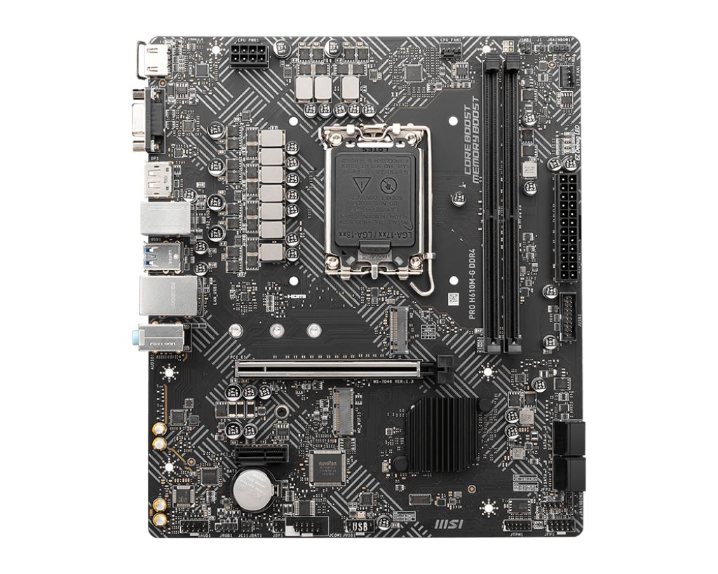 Placa madre MSI H610 – Micro ATX / LGA1700 / Intel HD Graphics