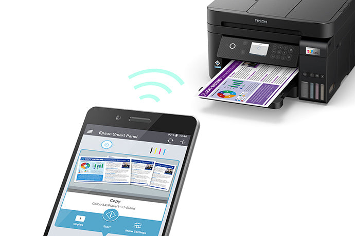 Impresora multifuncional a color Epson EcoTank L6270 con sistema de tinta continua y WiFi