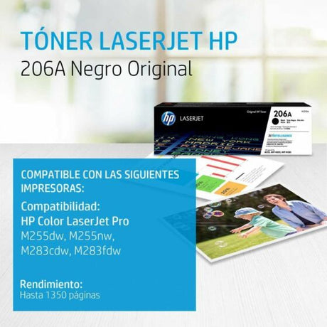 Cartucho de Toner Negro Original HP 206A LaserJet