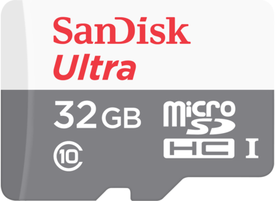 Tarjeta de Memoria Flash microSDHC SanDisk Ultra 32GB Class 10 con Adaptador