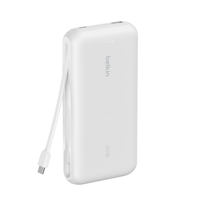 Power Bank Belkin BPB024fqWH 20K con Cable USB-C Integrado 30W Blanco