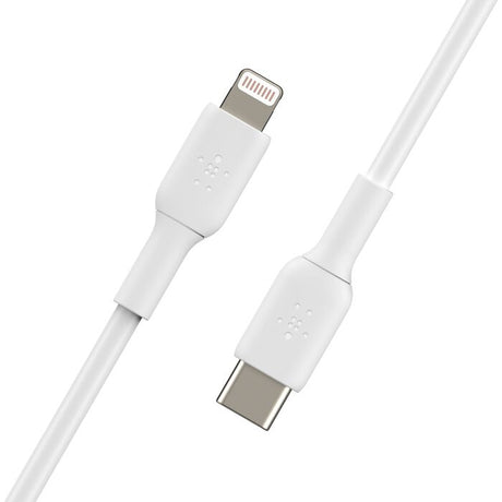 Cable cargador rápido USB‑C a Lightning – Belkin BoostCharge – 1 m – Blanco – CAA003bt1MWH