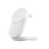 Cargador inalámbrico – Belkin UltraCharge – 3 en 1 – Plegable magnético – Qi2 25W – Blanco – Round Form (WIZ037ttWH)