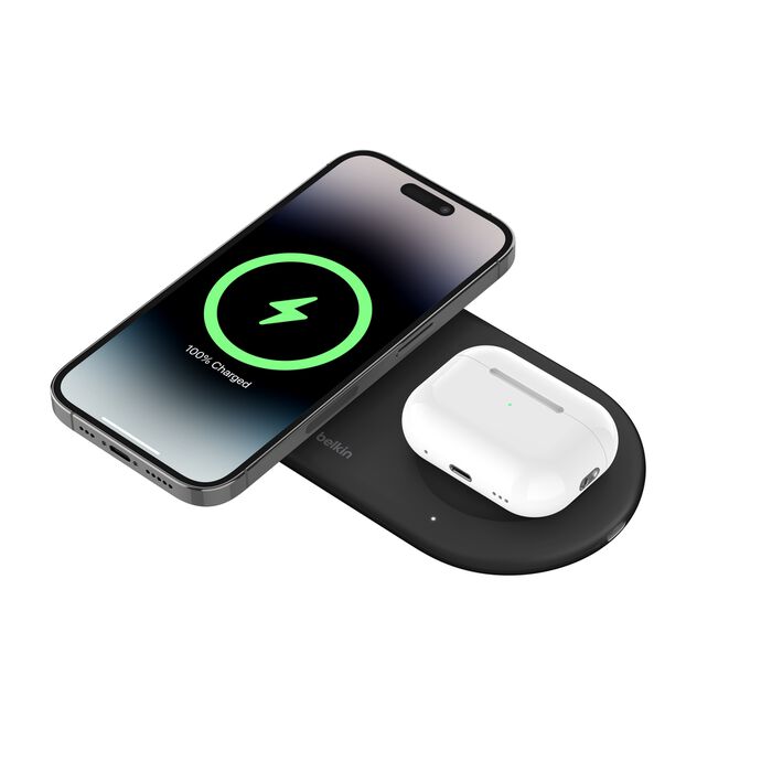 Base Convertible Belkin 15W Lithium Universal QI2 2 en 1 PAD + USB-C 5W