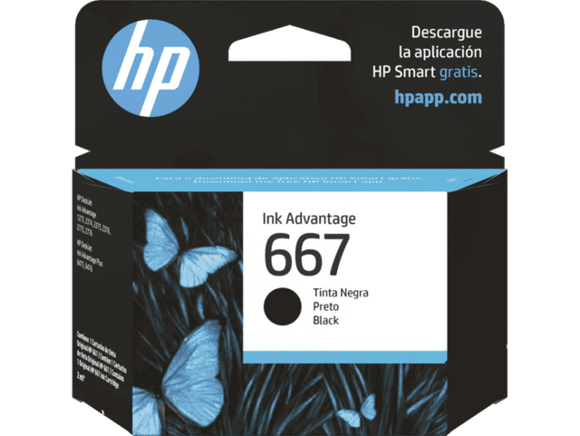 Cartucho de Tinta Negra HP - 667