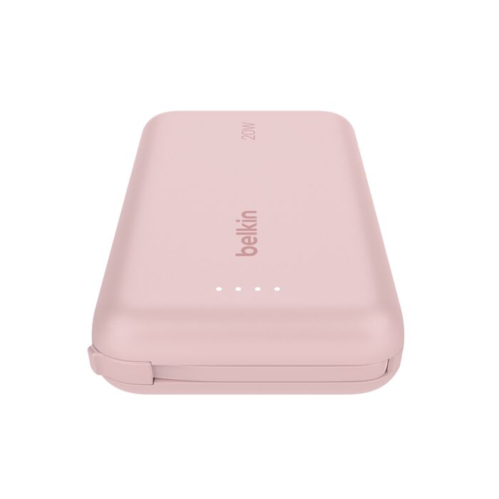 Banco de energía 10K/20K Belkin con cable integrado Rosa
