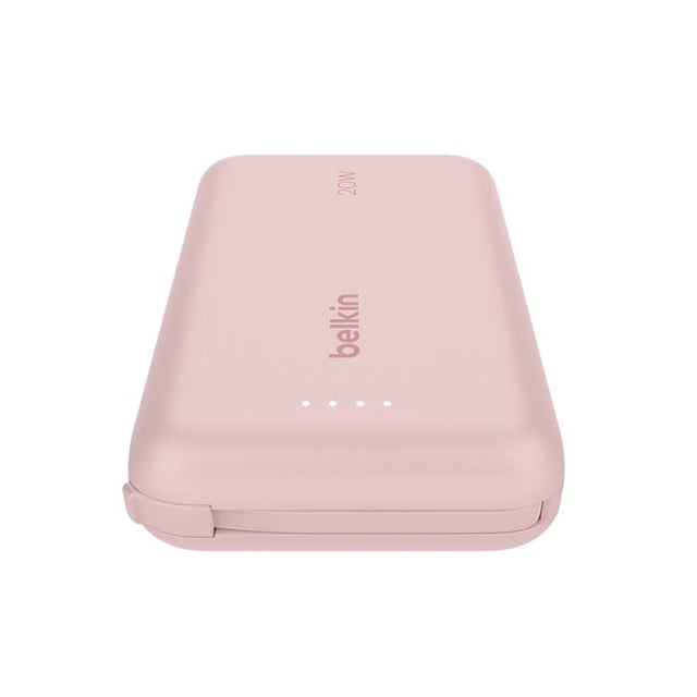 Banco de energía 10K/20K Belkin con cable integrado Rosa
