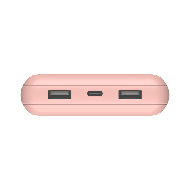 Cargador Portátil Belkin 20000mAh 15W 3A 3 Salidas USB-C/USB Rosado