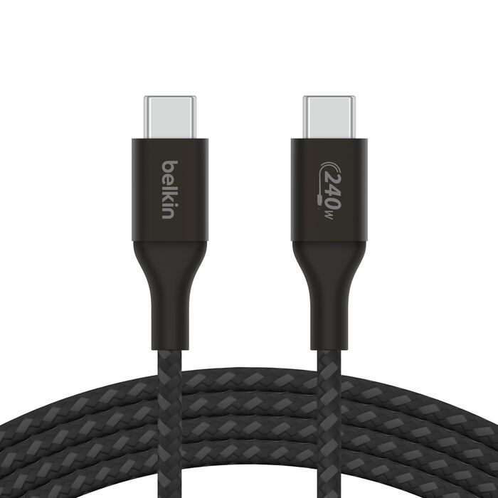 Cable USB-C a USB-C Belkin BoostCharge 2m 240W Negro – CAB015bt2MBK