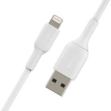 Cable cargador rápido Lightning a USB‑A – Belkin BoostCharge – 3 m – Blanco – CAA001bt3MWH