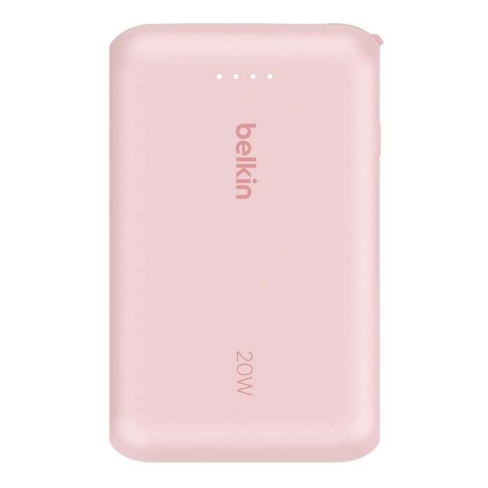 Banco de energía 10K/20K Belkin con cable integrado Rosa