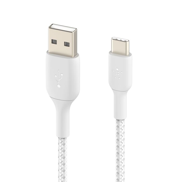 Cable Trenzado Belkin USB-C a USB-A 2M Blanco