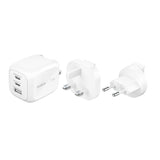 Cargador Belkin GaN 70W – Triple Puerto (2× USB‑C + 1× USB‑A) – WCH018fqWH – Blanco