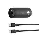 Cargador de Coche Belkin 30W Carga Rápida USB-C Negro