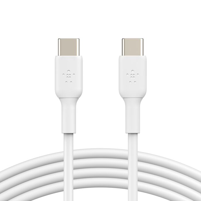 Cable cargador rápido USB‑C a USB‑C – Belkin BoostCharge – 1 m – Blanco – CAB003bt1MWH