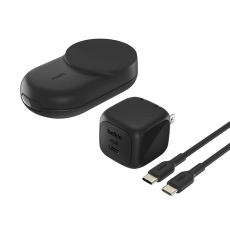 Cargador Magnético Plegable Belkin UltraCharge 3‑in‑1 – Qi2 25W – Compact Black – WIZ037ttBK