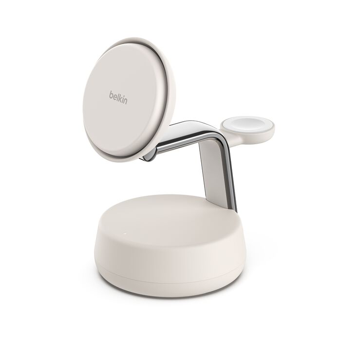 Base de Carga Magnética Belkin UltraCharge Pro 3‑in‑1 – Qi2 25W – Sand – WIZ040ttSD
