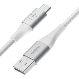 Cable Trenzado Belkin USB-C a USB-A 2M Blanco