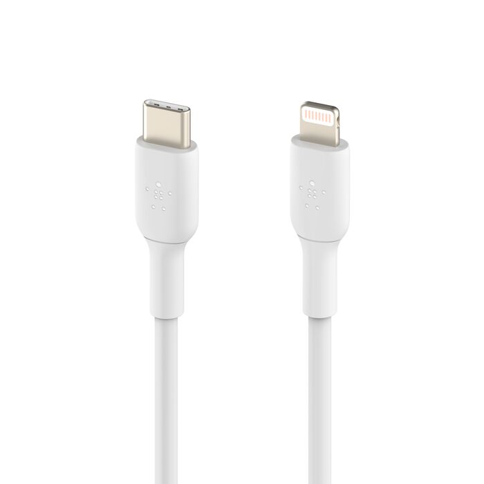 Cable cargador rápido USB‑C a Lightning – Belkin BoostCharge – 1 m – Blanco – CAA003bt1MWH