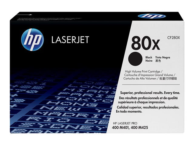 Cartucho de Toner Negro Alto Rendimiento Original HP 80X LaserJet Pro