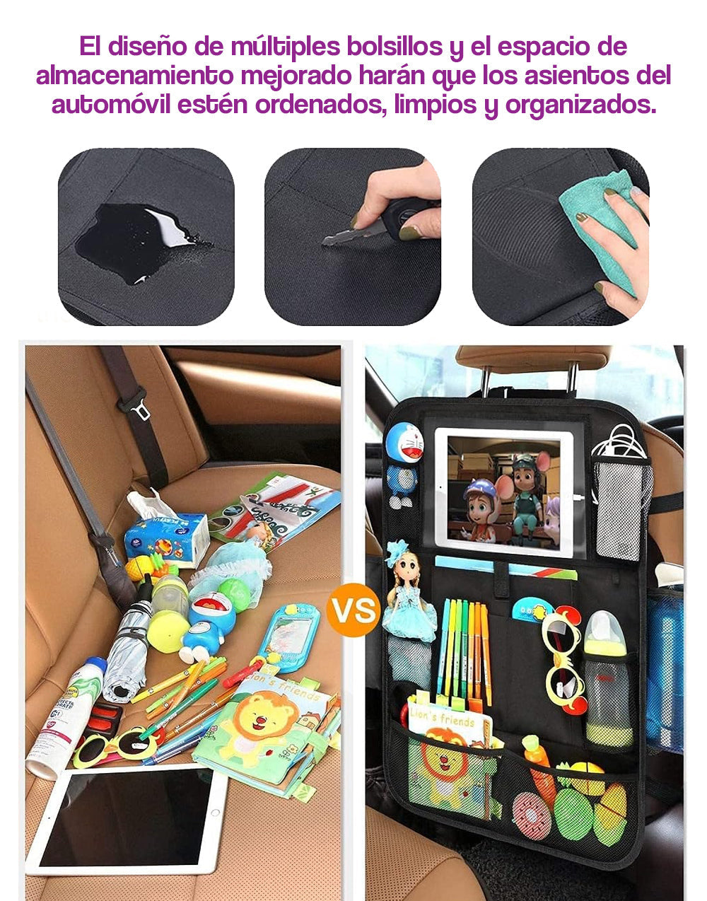 Organizador para asiento trasero