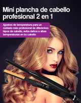 Mini plancha de cabello profesional 2 en 1