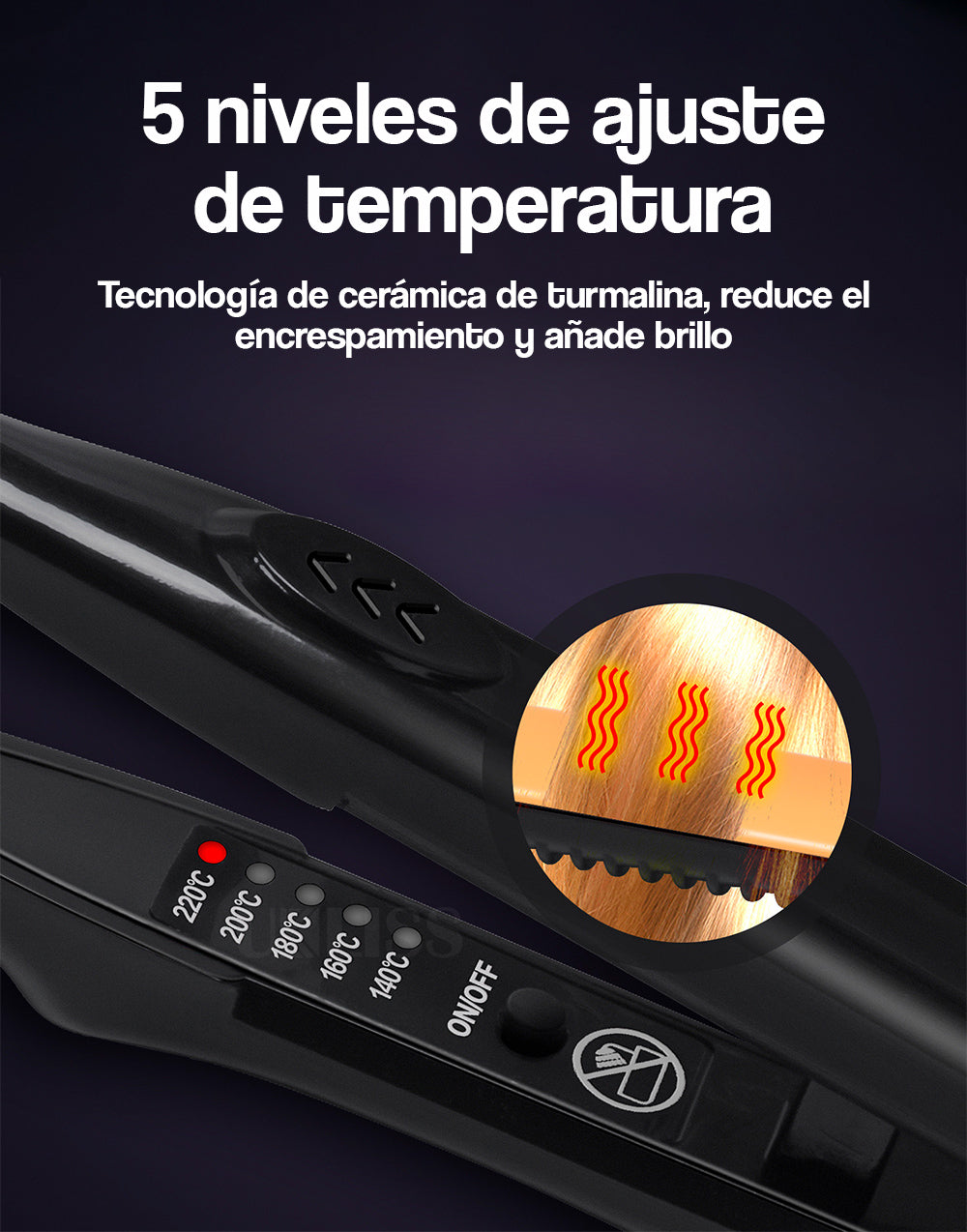 Mini plancha de cabello profesional 2 en 1