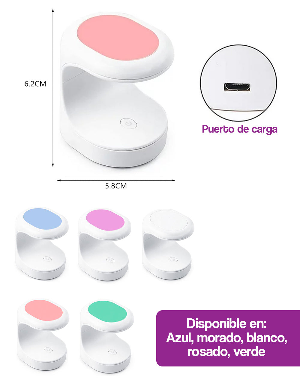 Mini lámpara de luz UV para esmalte de uñas