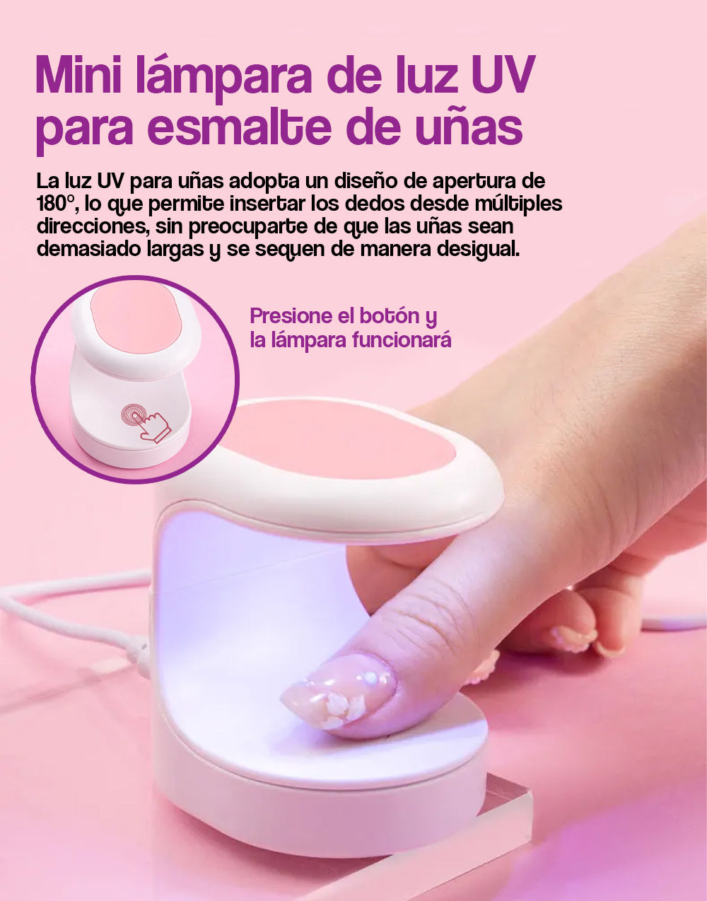 Mini lámpara de luz UV para esmalte de uñas