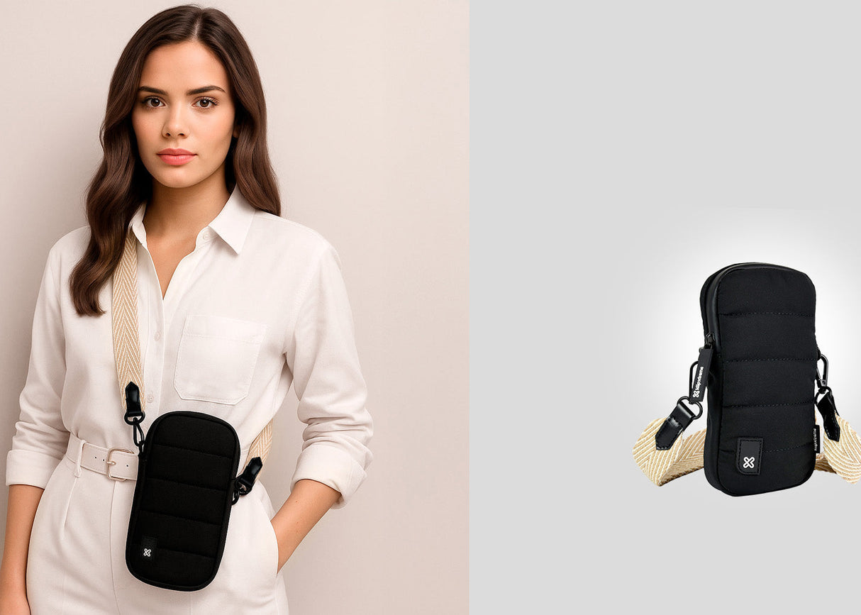 Bolso Bandolera  Klip Xtreme KCB-450 – Negro/Beige / Repelente al Agua / Unisex
