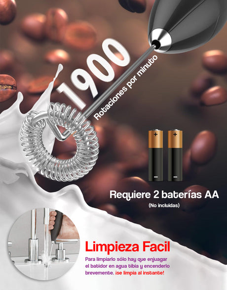 Batidor eléctrico de espuma, mezclador de bebidas para uso doméstico