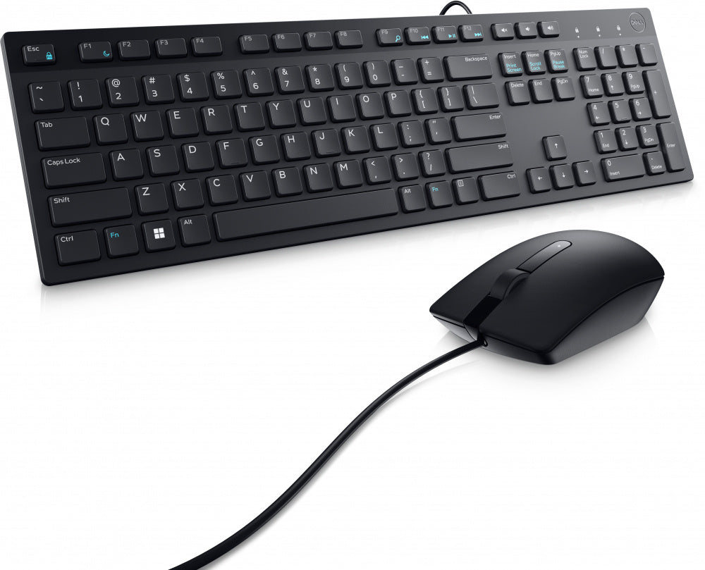 Set teclado y mouse alámbrico USB en español – Dell KM300C – Negro