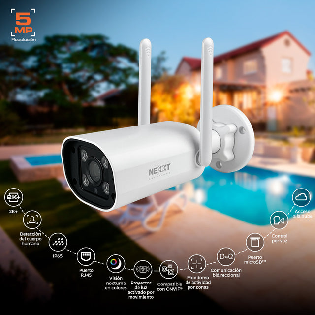 Cámara de Seguridad Interior Fija 2K+ 5MP RJ45 Nexxt Solutions Home