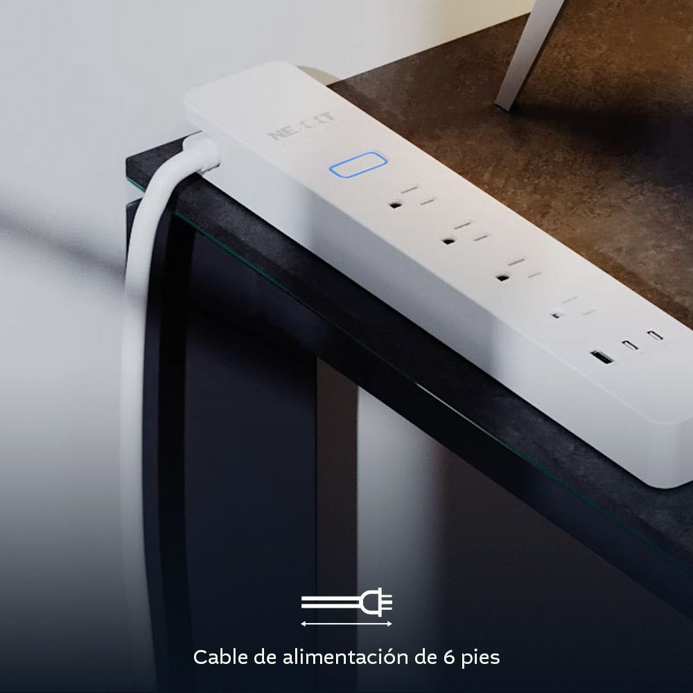 Regleta Inteligente Wi-Fi Nexxt NHP-E710 / 4 tomas AC / 2 USB / App Nexxt Home