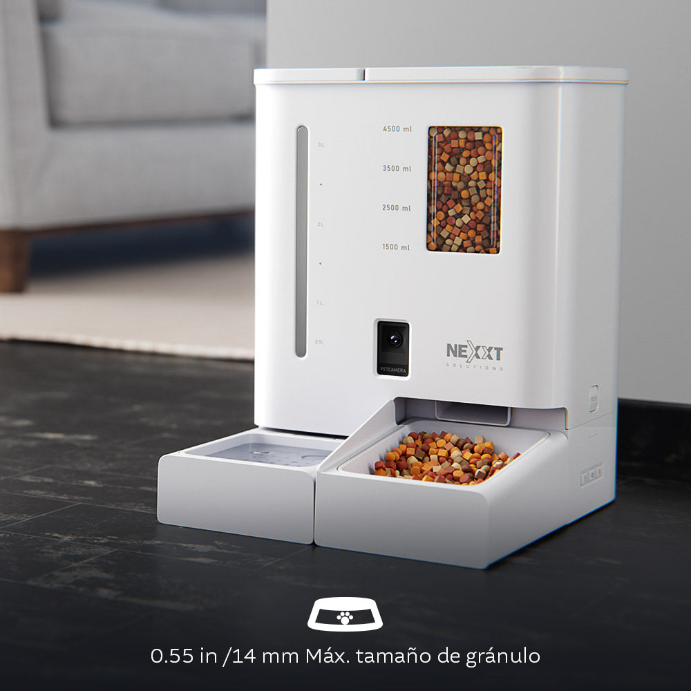 Dispensador inteligente de alimento y agua para mascotas Nexxt Solutions Home NHA‑P710 – WiFi – Cámara 2K – Audio bidireccional
