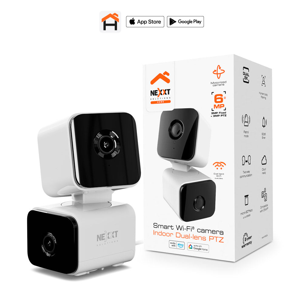 Cámara Inteligente Nexxt Solutions Home NHC‑IP30DL – WiFi – 2K – PTZ – Doble Lente – Interior