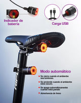 Luz trasera inteligente para bicicleta