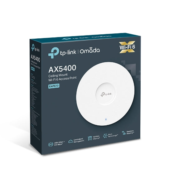 Punto de Acceso Inalámbrico Wi-Fi 6 TP-Link EAP670 V1.26 – Instalación en Pared/Techo