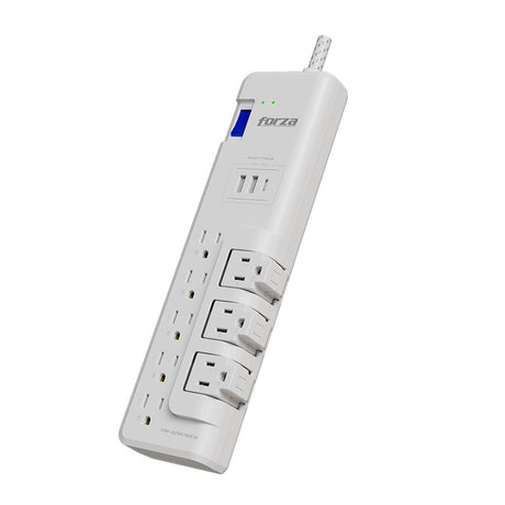 Protector de Sobretensión Forza 8 Tomas 3-ROT 2USB-A/1C 6FT 110/220V