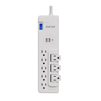 Protector de Sobretensión Forza 8 Tomas 3-ROT 2USB-A/1C 6FT 110/220V